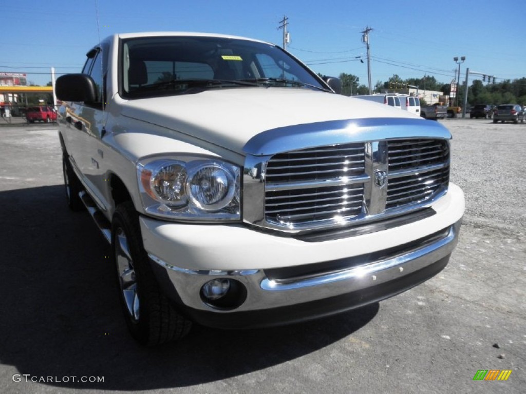 2008 Ram 1500 Big Horn Edition Quad Cab 4x4 - Cool Vanilla White / Medium Slate Gray photo #2