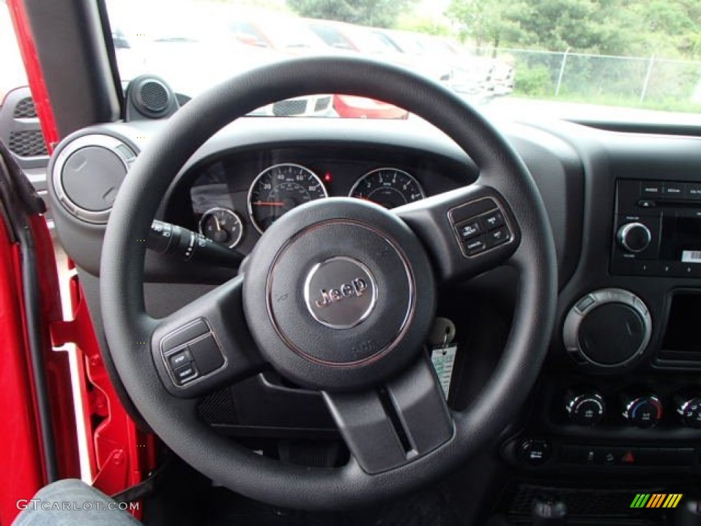 2013 Jeep Wrangler Unlimited Sport 4x4 Black Steering Wheel Photo #81470340