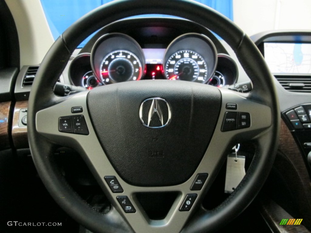 2011 Acura MDX Technology Ebony Steering Wheel Photo #81477645