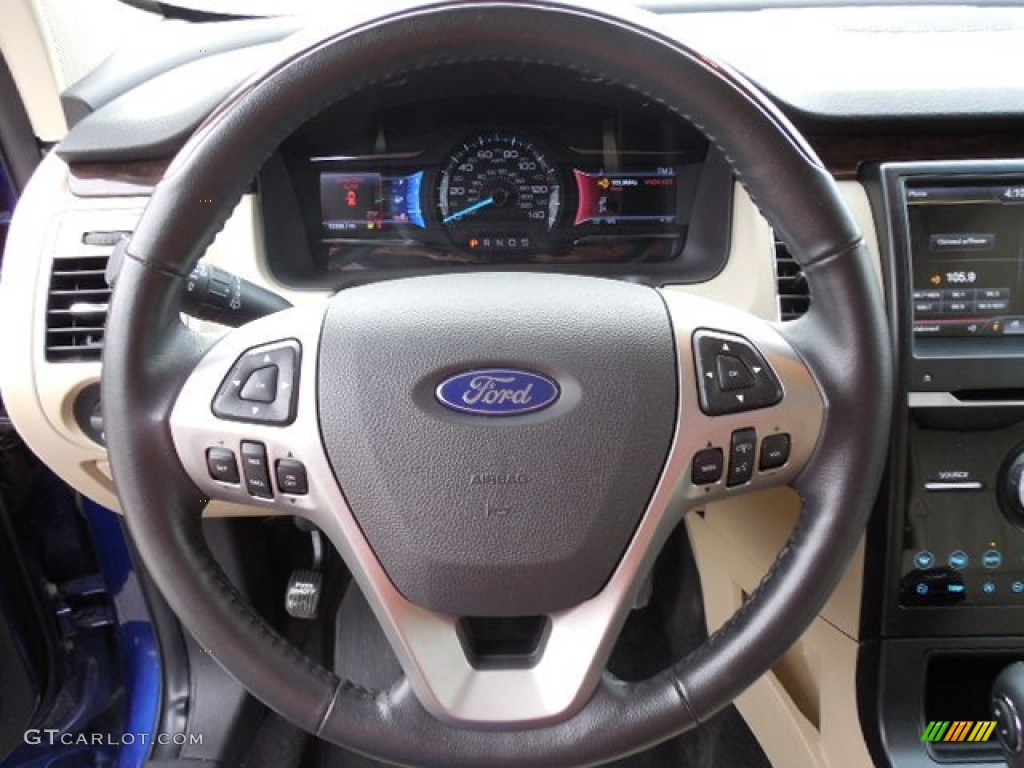 2013 Ford Flex Limited AWD Dune Steering Wheel Photo #81477729