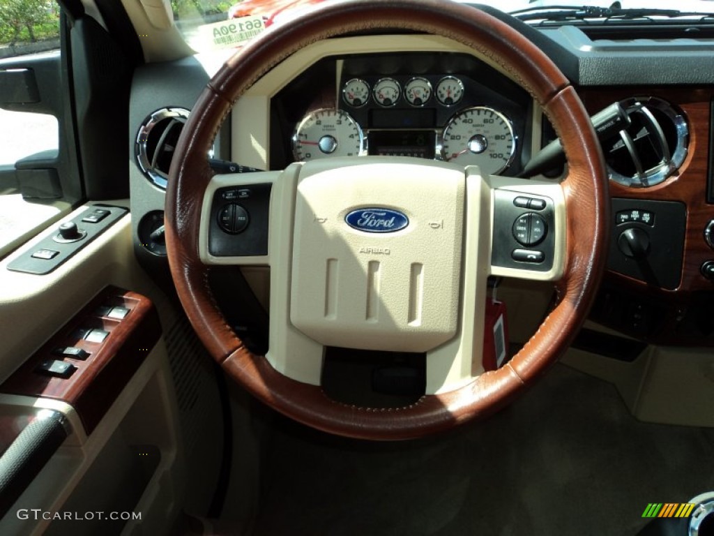 2010 Ford F450 Super Duty King Ranch Crew Cab 4x4 Dually Chapparal Leather Steering Wheel Photo #81478584