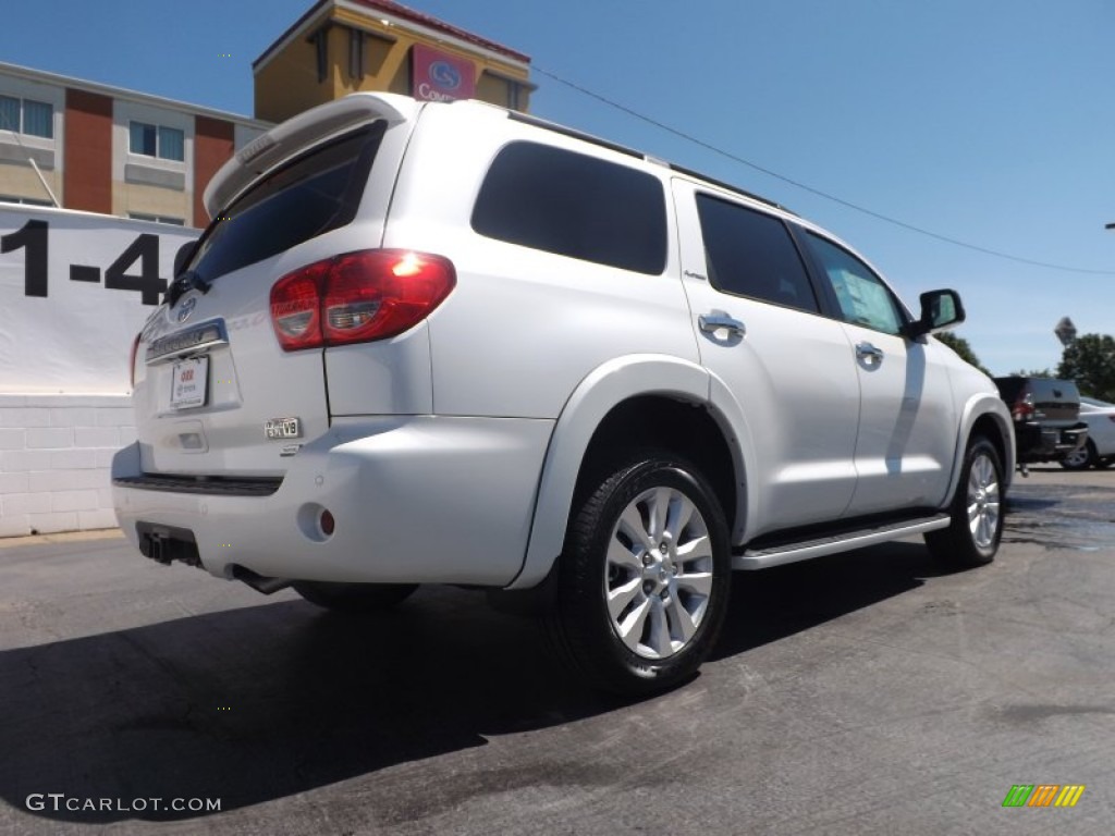 2013 Sequoia Platinum 4WD - Blizzard White Pearl / Graphite photo #8