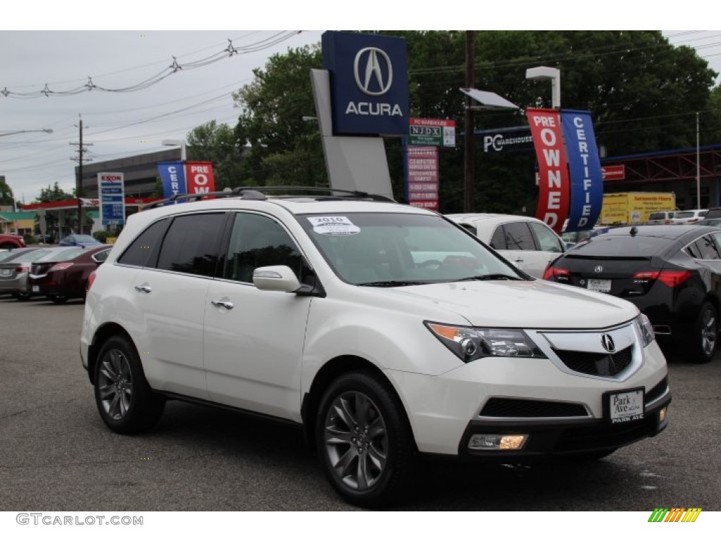 2010 MDX Advance - Aspen White Pearl / Taupe Gray photo #1