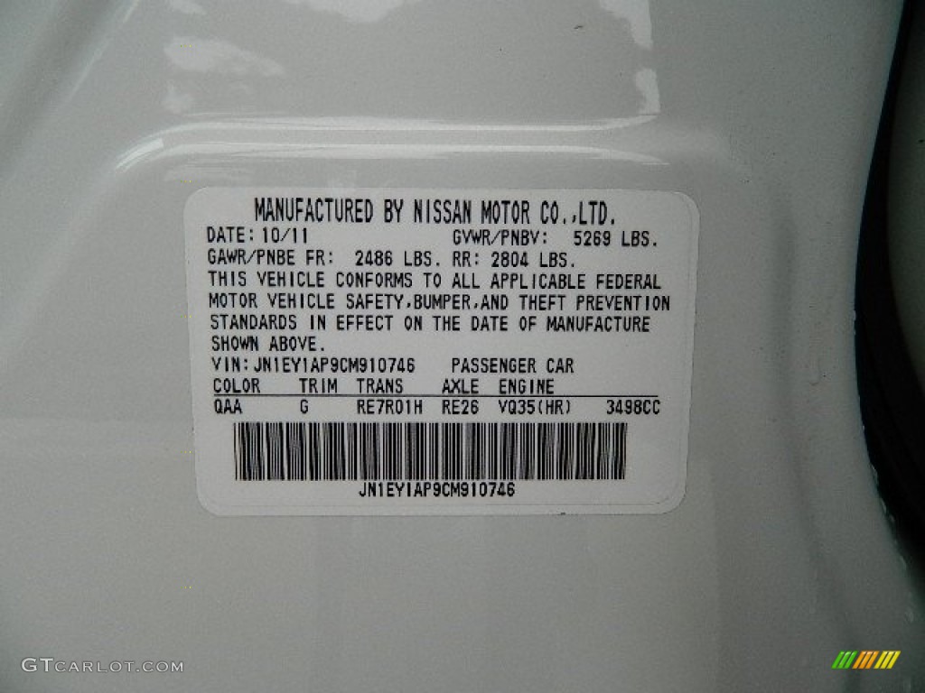 2012 M Color Code QAA for Moonlight White Photo #81481543