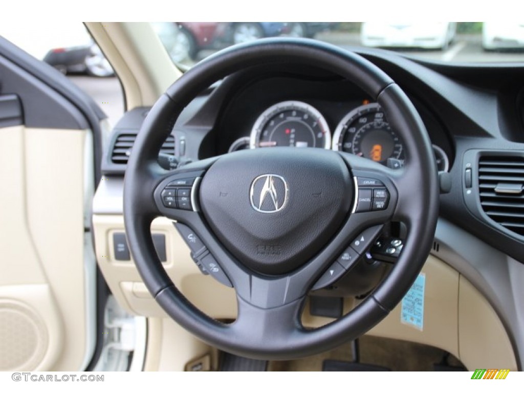 2010 Acura TSX Sedan Parchment Steering Wheel Photo #81482712