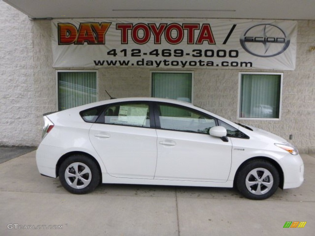 2013 Prius Four Hybrid - Blizzard White Pearl / Misty Gray photo #1