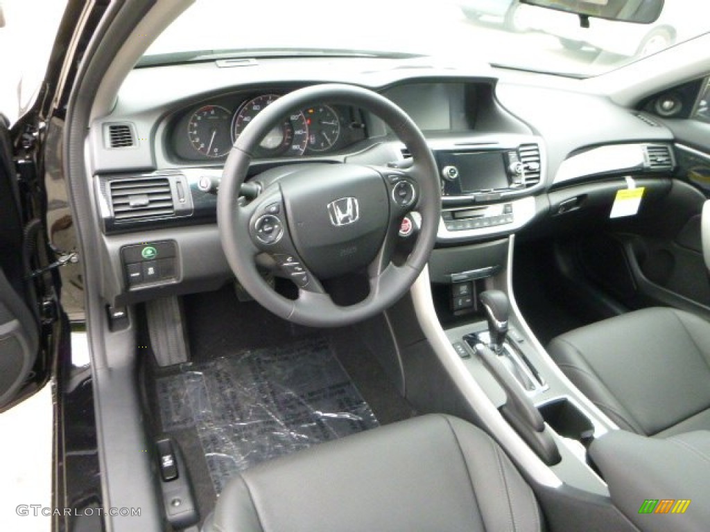 Black Interior 2013 Honda Accord EX-L V6 Coupe Photo #81485547