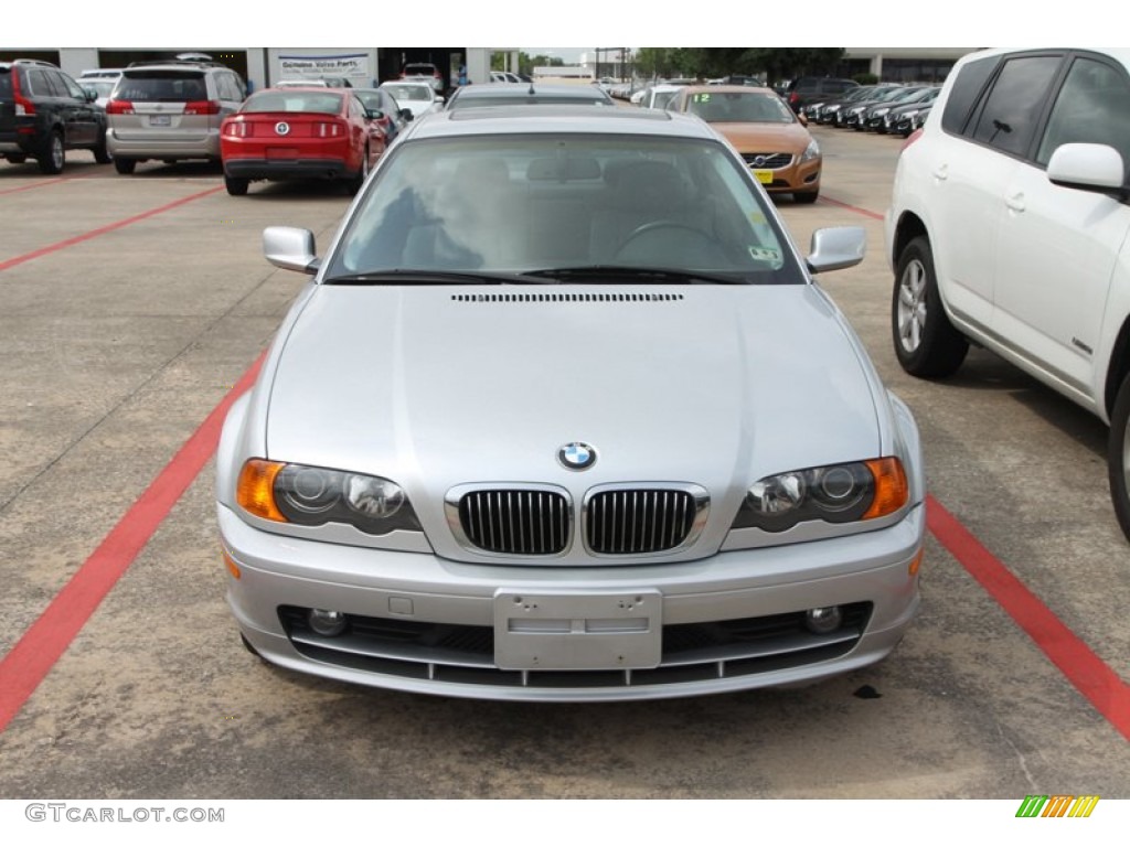 2001 3 Series 325i Coupe - Titanium Silver Metallic / Grey photo #2