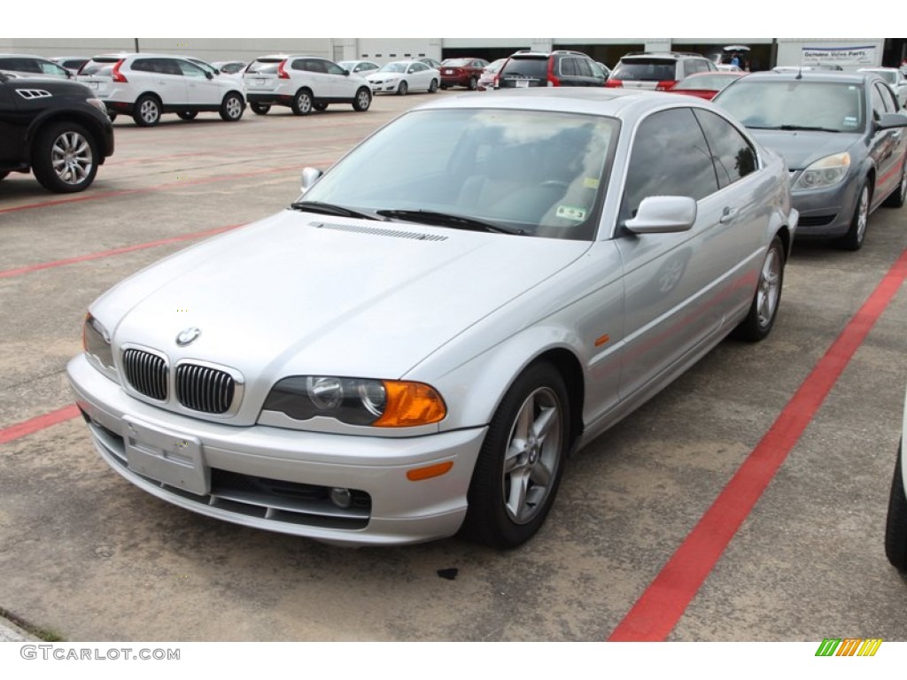 2001 3 Series 325i Coupe - Titanium Silver Metallic / Grey photo #3