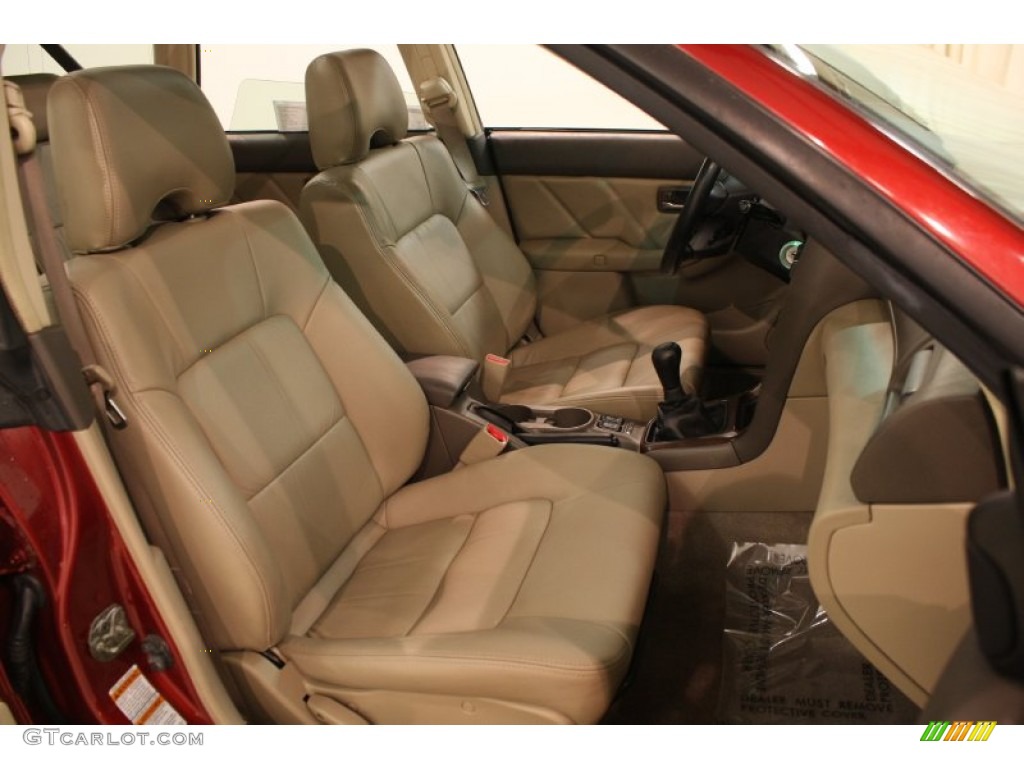 2002 Outback Limited Wagon - Regatta Red Pearl / Beige photo #10