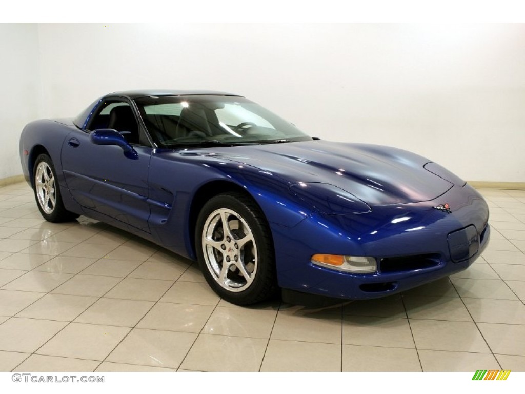 2002 Corvette Coupe - Electron Blue Metallic / Black photo #1