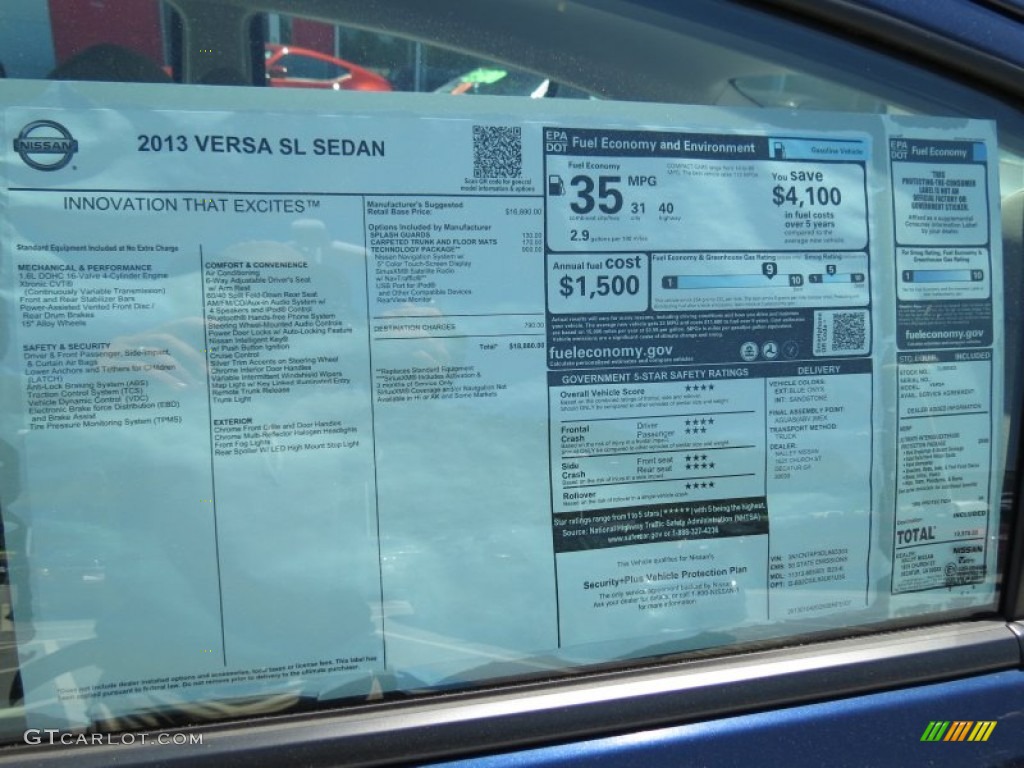 2013 Versa 1.6 SL Sedan - Blue Onyx / Sandstone photo #11