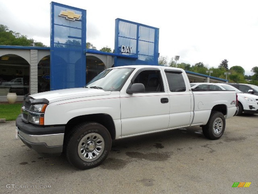 2005 Silverado 1500 LS Extended Cab 4x4 - Summit White / Dark Charcoal photo #1