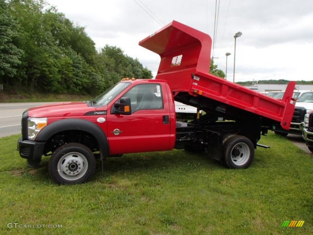 2013 F350 Super Duty XL Regular Cab 4x4 Dump Truck - Vermillion Red / Steel photo #1