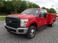 Vermillion Red - F350 Super Duty XL SuperCab 4x4 Utility Truck Photo No. 4