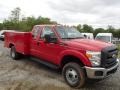 2013 Vermillion Red Ford F350 Super Duty XL SuperCab 4x4 Utility Truck  photo #4