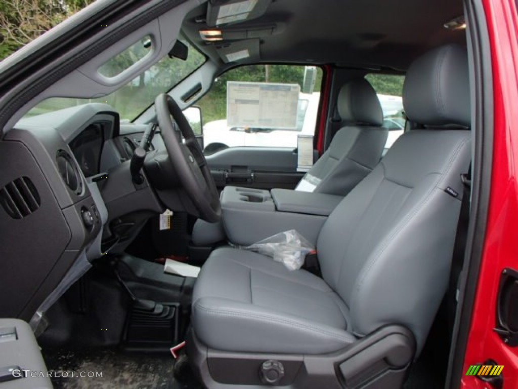 Steel Interior 2013 Ford F350 Super Duty XL SuperCab 4x4 Utility Truck Photo #81493170