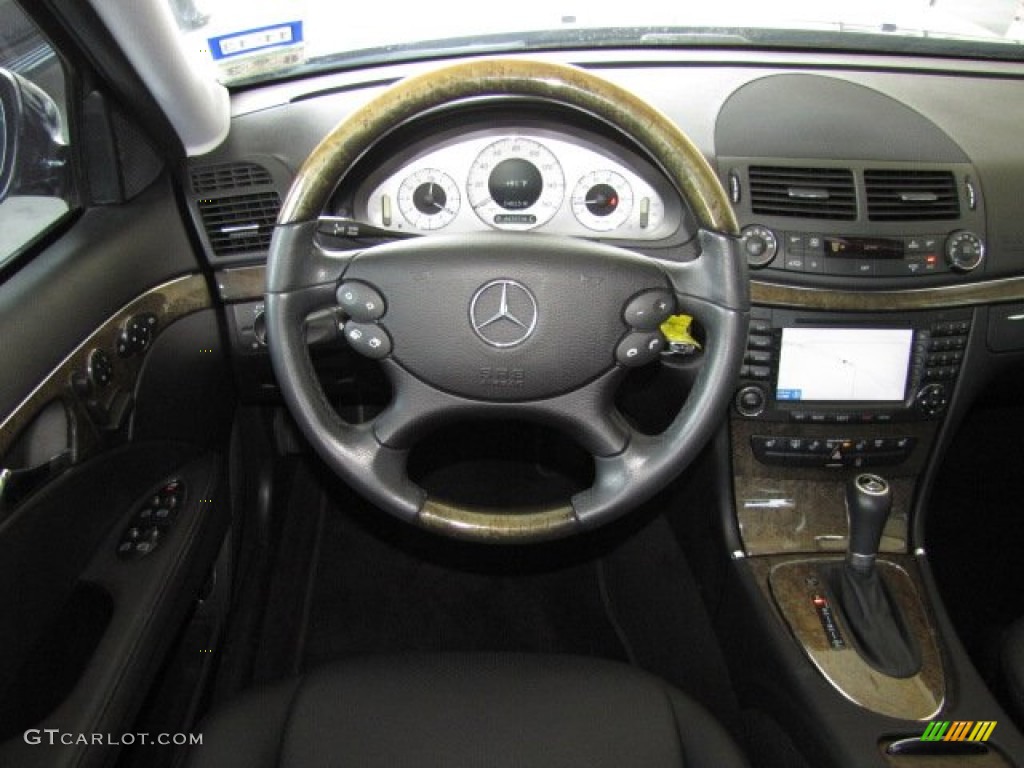 2008 Mercedes-Benz E 350 Sedan Black Steering Wheel Photo #81495778