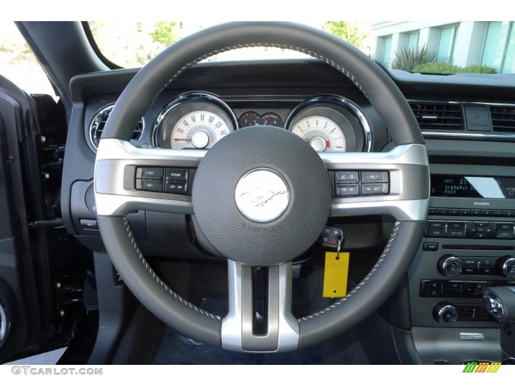 2011 Ford Mustang GT/CS California Special Coupe CS Charcoal Black/Carbon Steering Wheel Photo #81496218