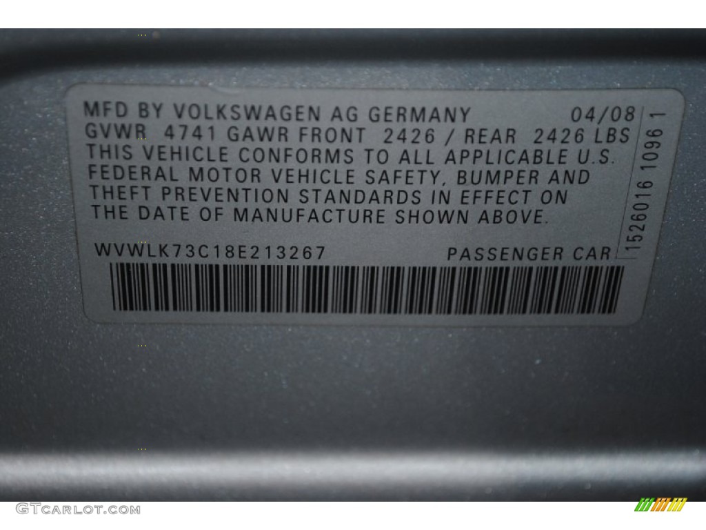 2008 Passat Komfort Wagon - Reflex Silver / Black photo #55