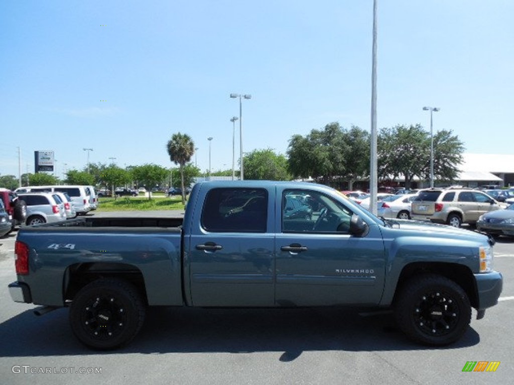 2009 Silverado 1500 LT Crew Cab 4x4 - Blue Granite Metallic / Ebony photo #9