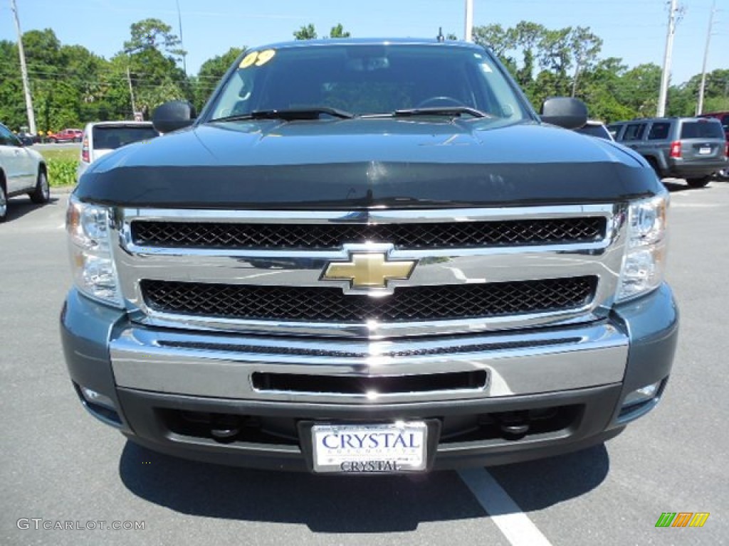 2009 Silverado 1500 LT Crew Cab 4x4 - Blue Granite Metallic / Ebony photo #13