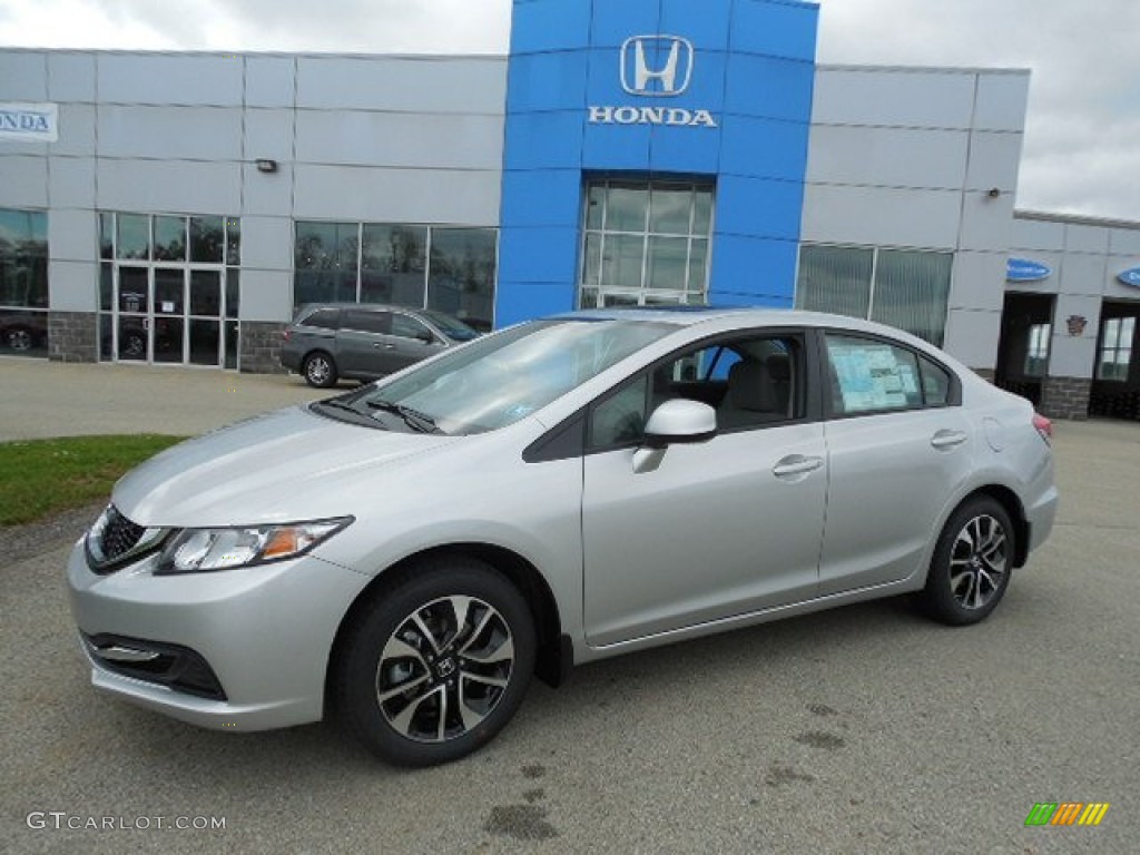 2013 Civic EX Sedan - Alabaster Silver Metallic / Gray photo #1