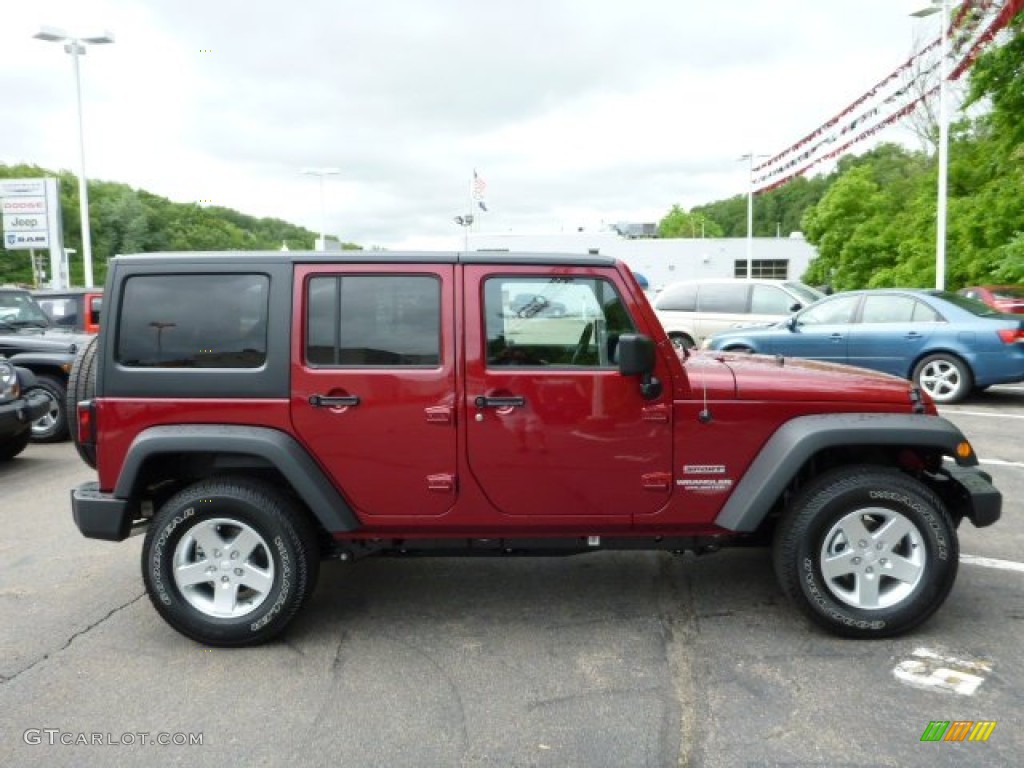2013 Wrangler Unlimited Sport 4x4 - Deep Cherry Red Crystal Pearl / Black photo #6