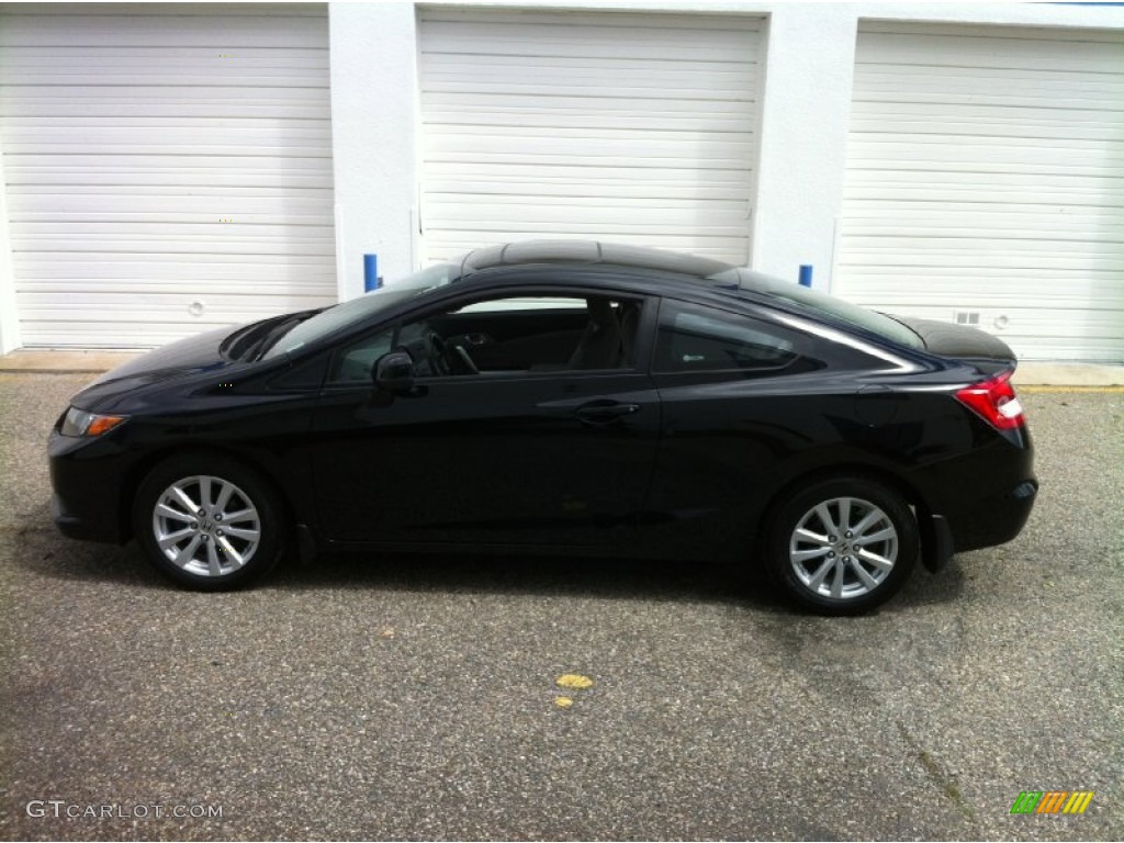 Crystal Black Pearl 2012 Honda Civic EX Coupe Exterior Photo #81504524