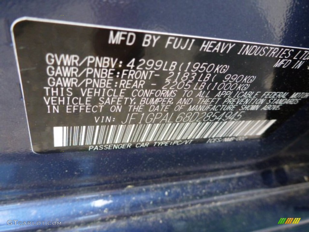 2013 Impreza 2.0i Sport Premium 5 Door - Marine Blue Pearl / Black photo #18