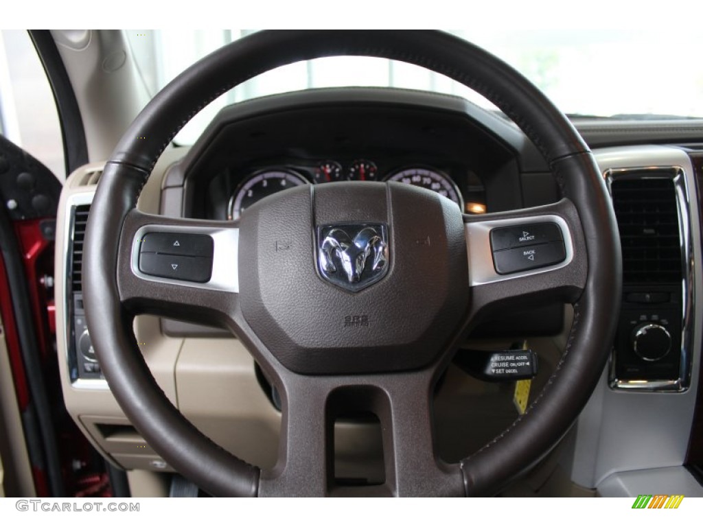 2011 Ram 1500 Laramie Crew Cab 4x4 - Deep Cherry Red Crystal Pearl / Light Pebble Beige/Bark Brown photo #17