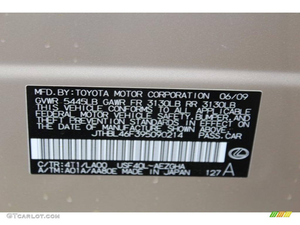 2009 LS Color Code 4T1 for Golden Almond Metallic Photo #81509314