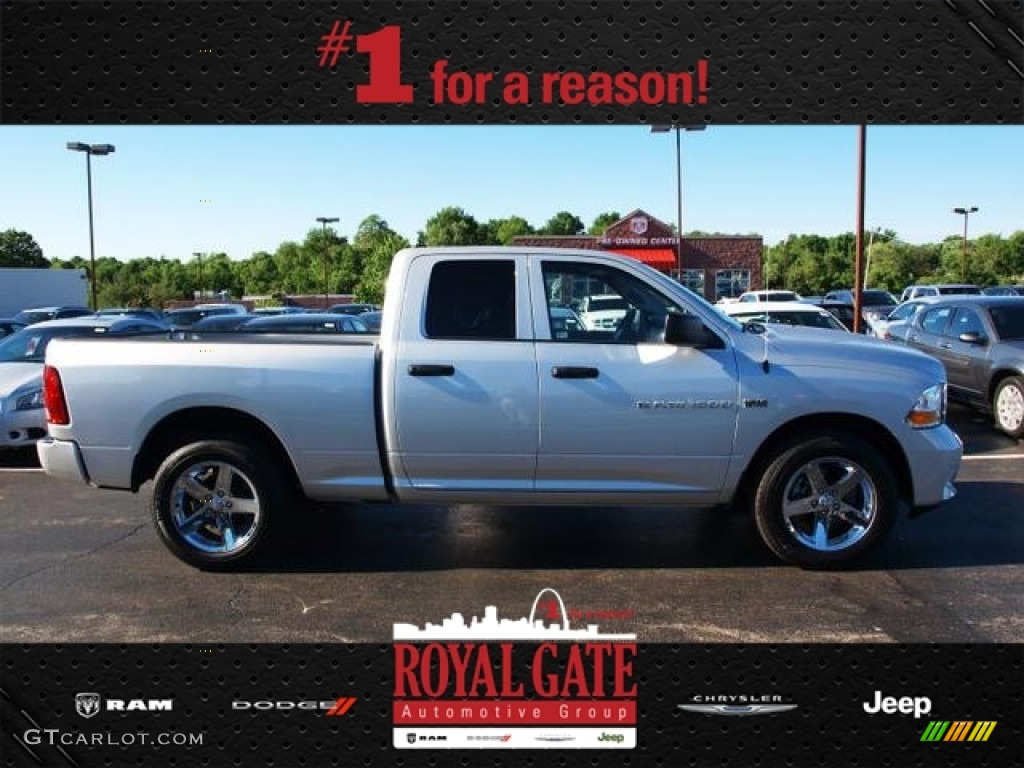 2012 Ram 1500 Express Quad Cab 4x4 - Bright Silver Metallic / Dark Slate Gray/Medium Graystone photo #1