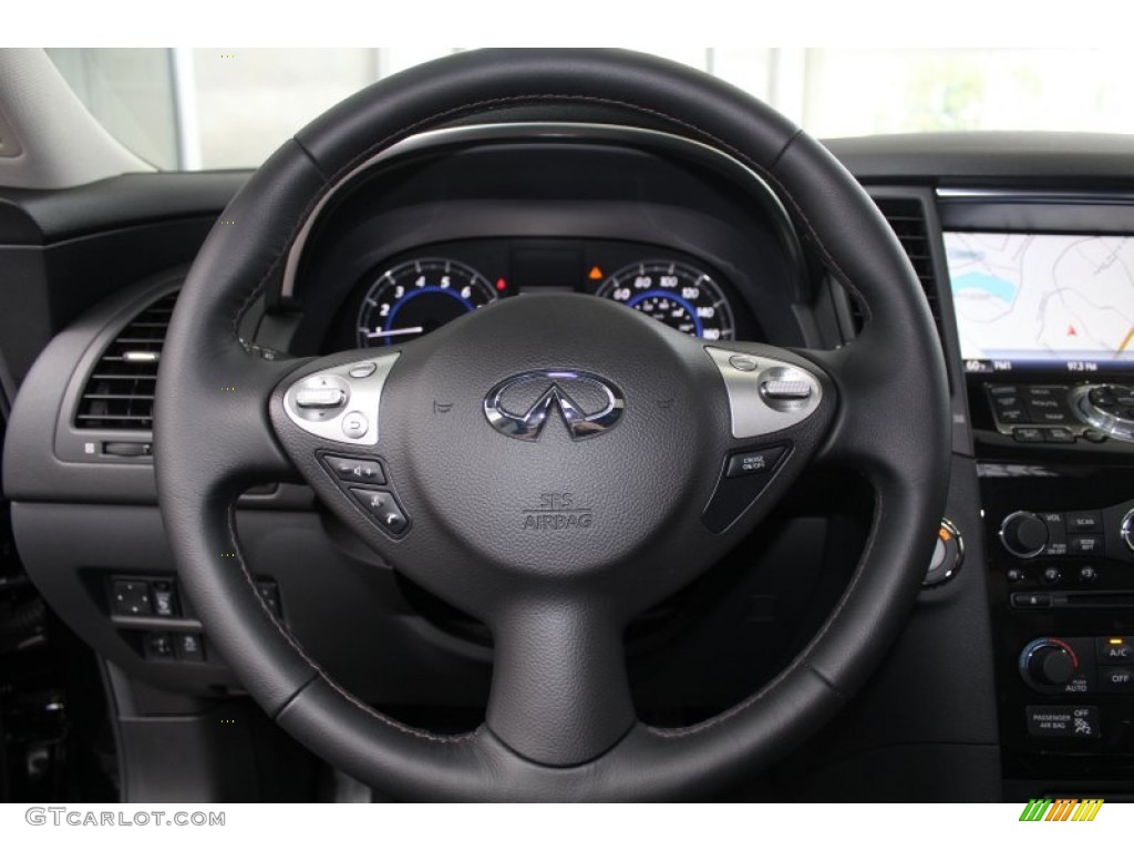 2013 Infiniti FX 37 AWD Graphite Steering Wheel Photo #81512041