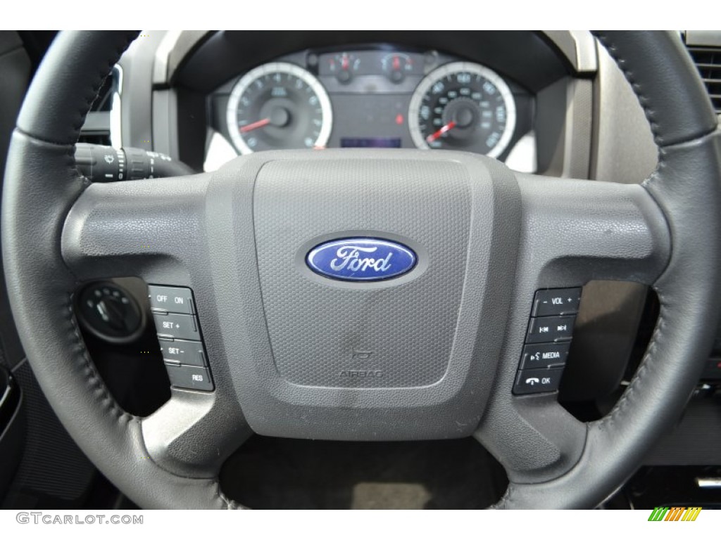 2010 Ford Escape Limited V6 Charcoal Black Steering Wheel Photo #81513657