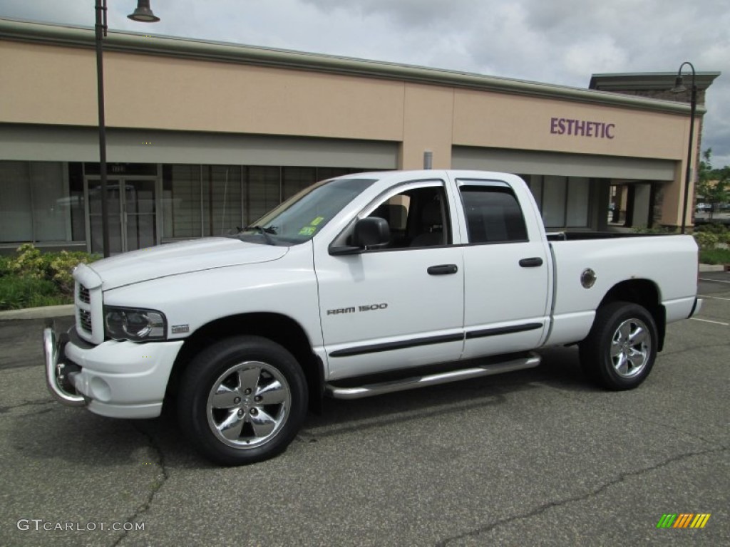 2005 Ram 1500 Laramie Quad Cab 4x4 - Bright White / Taupe photo #1