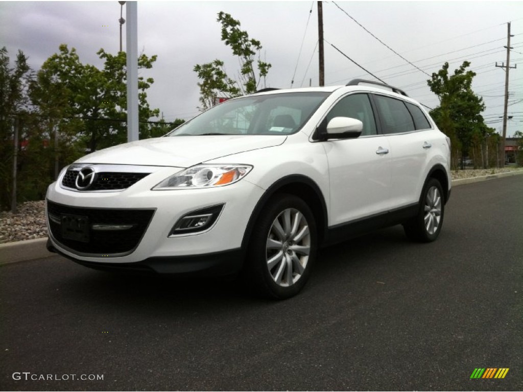 2010 CX-9 Grand Touring AWD - Crystal White Pearl Mica / Sand photo #1