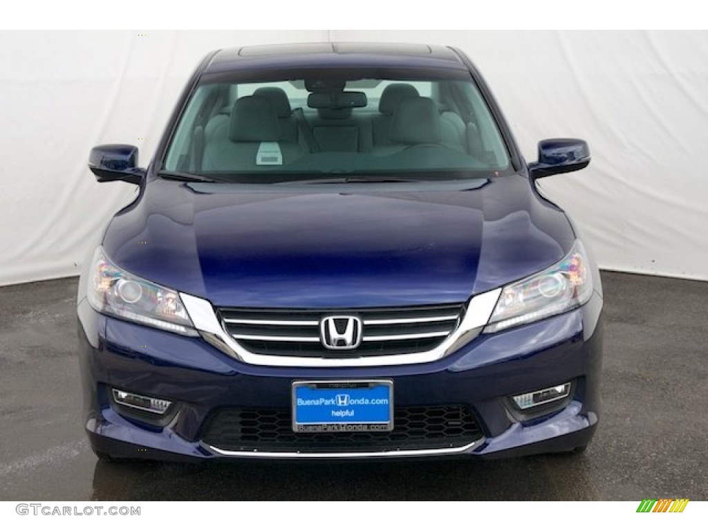 2013 Accord EX-L Sedan - Obsidian Blue Pearl / Gray photo #2