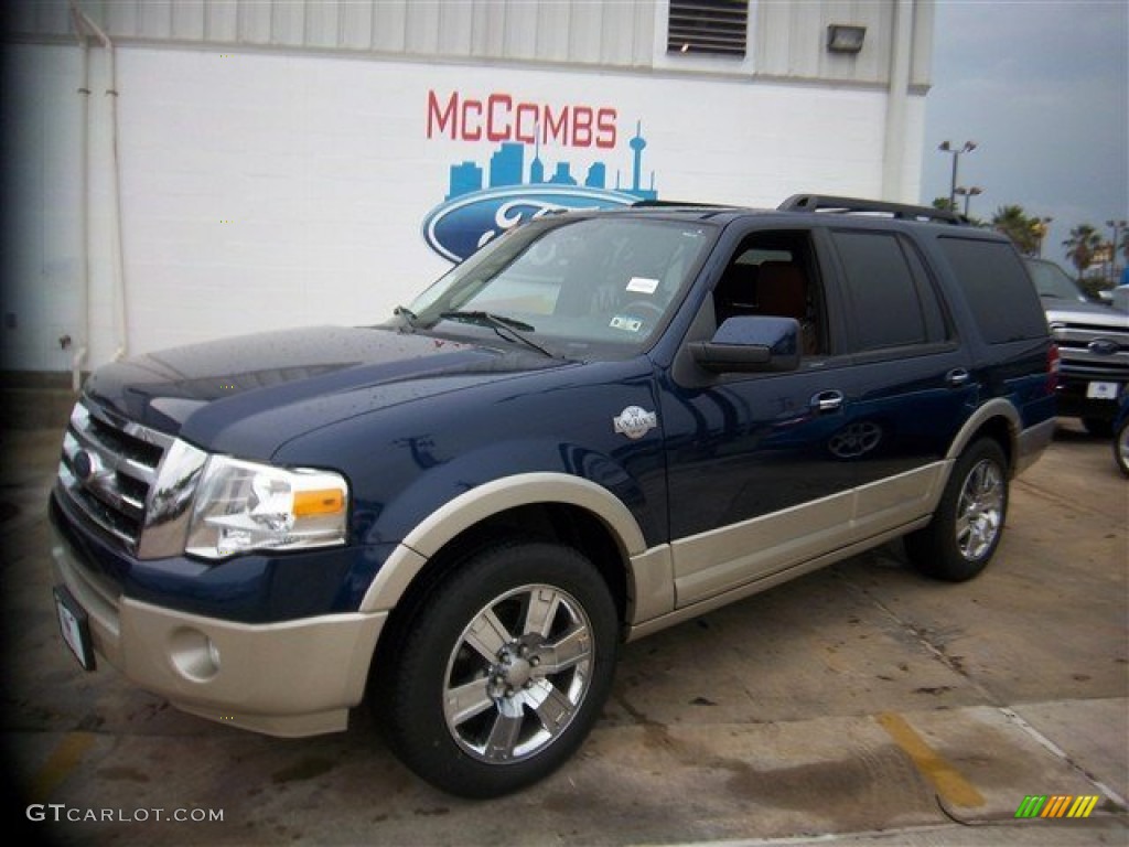 2010 Expedition King Ranch - Dark Blue Pearl Metallic / Chaparral Leather/Charcoal Black photo #1