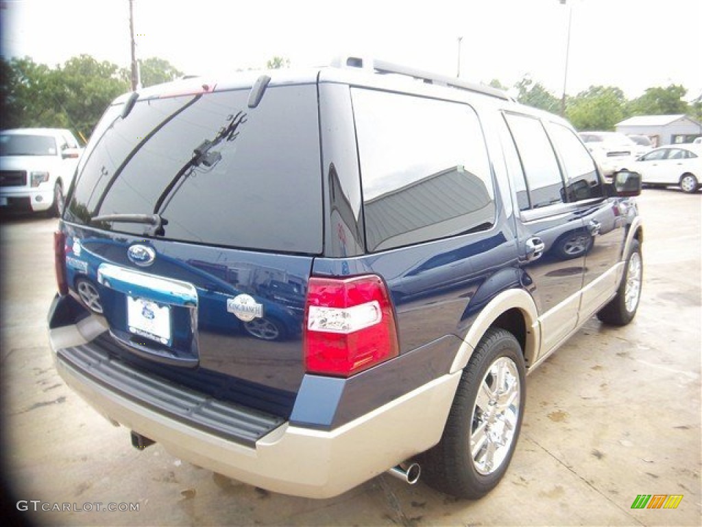 2010 Expedition King Ranch - Dark Blue Pearl Metallic / Chaparral Leather/Charcoal Black photo #7