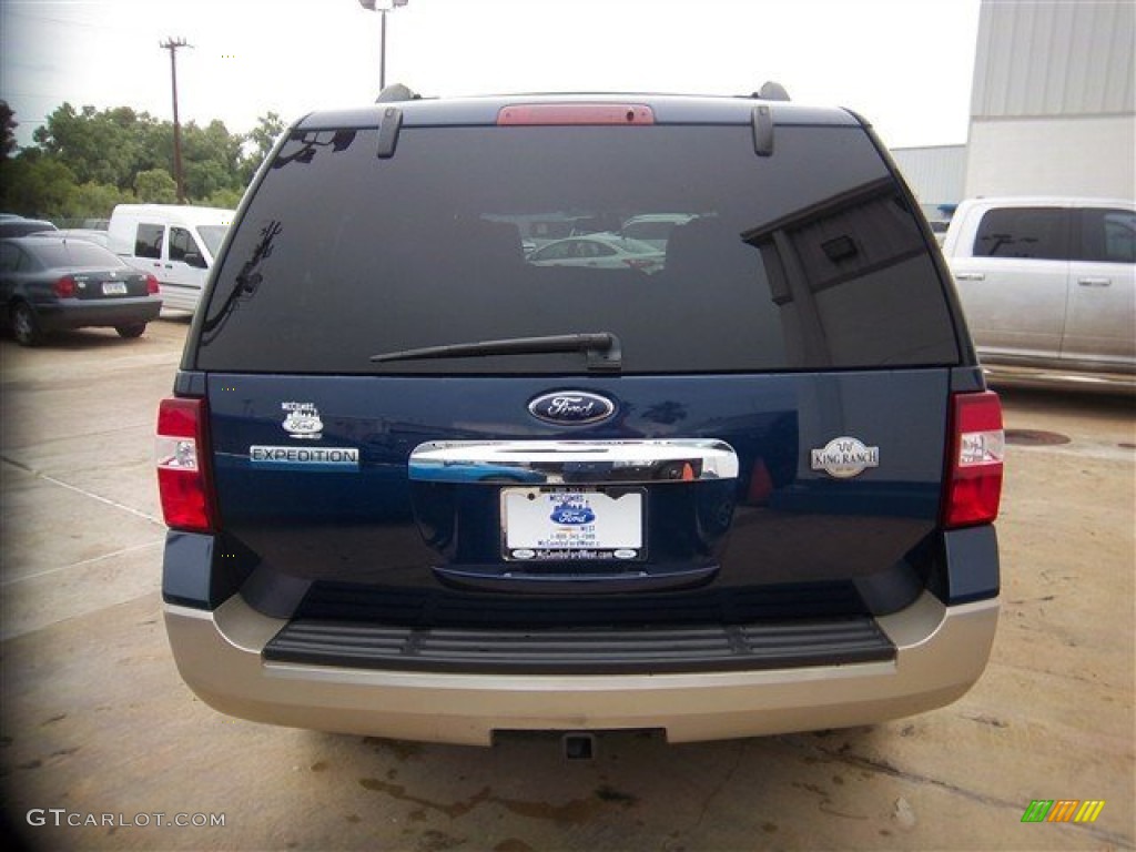 2010 Expedition King Ranch - Dark Blue Pearl Metallic / Chaparral Leather/Charcoal Black photo #8