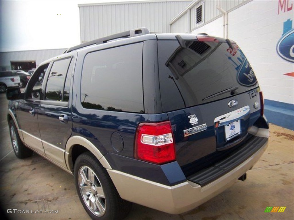 2010 Expedition King Ranch - Dark Blue Pearl Metallic / Chaparral Leather/Charcoal Black photo #9