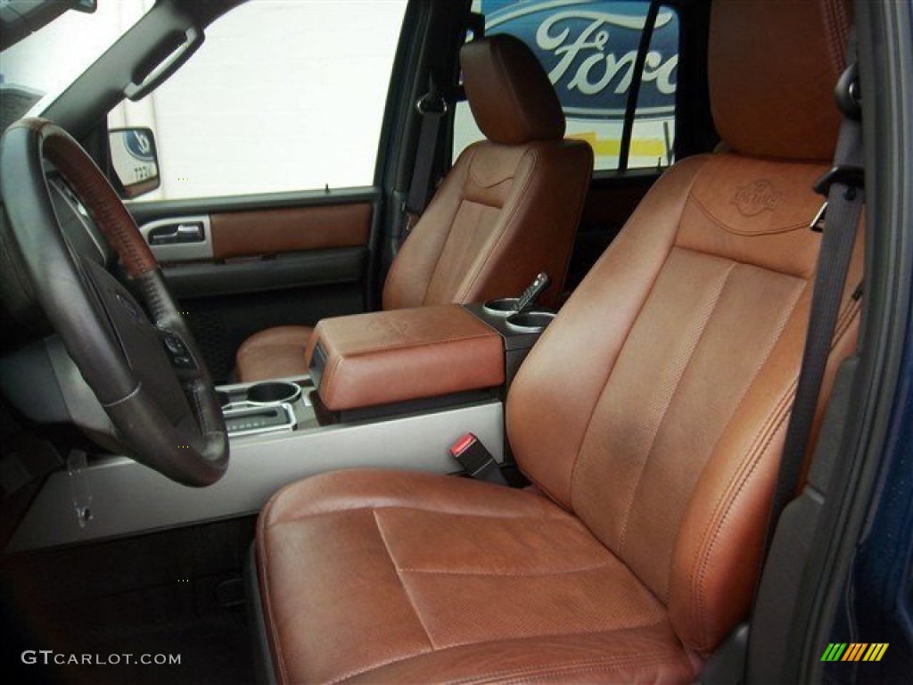 2010 Expedition King Ranch - Dark Blue Pearl Metallic / Chaparral Leather/Charcoal Black photo #14