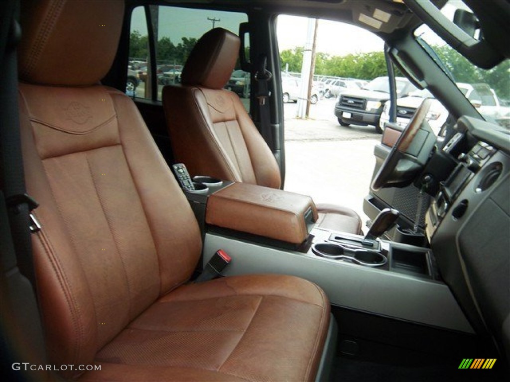 2010 Expedition King Ranch - Dark Blue Pearl Metallic / Chaparral Leather/Charcoal Black photo #26