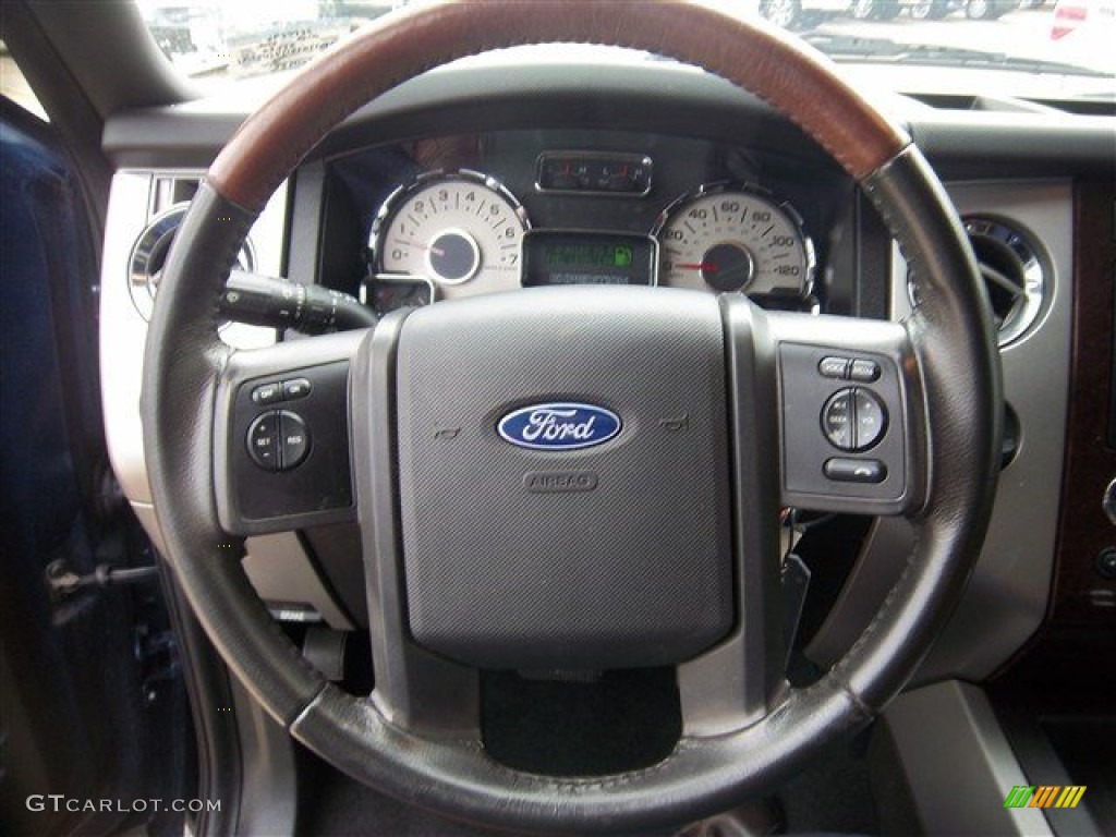 2010 Expedition King Ranch - Dark Blue Pearl Metallic / Chaparral Leather/Charcoal Black photo #28