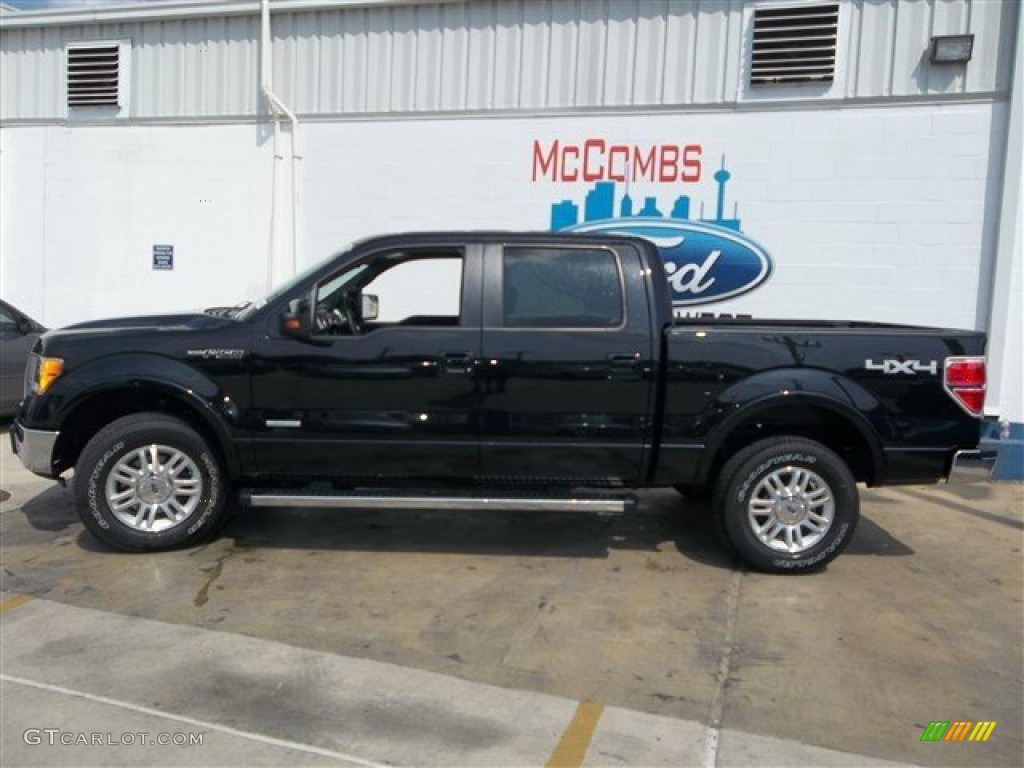 2013 F150 Lariat SuperCrew 4x4 - Tuxedo Black Metallic / Black photo #3