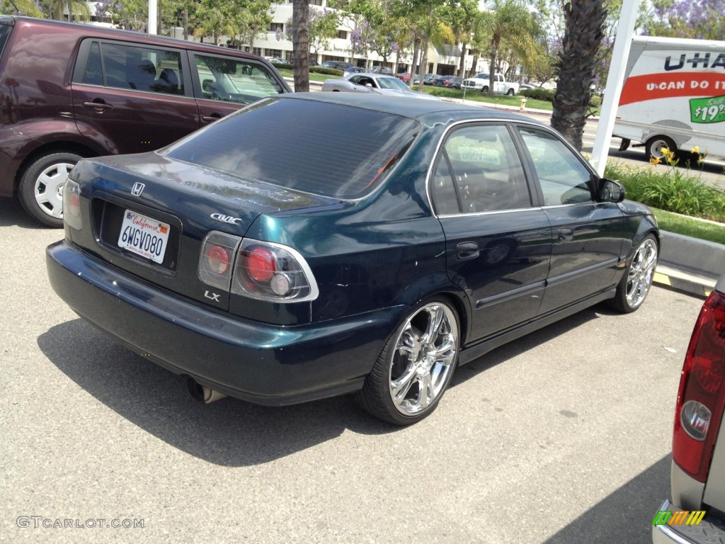 1998 Civic LX Sedan - Dark Green Pearl Metallic / Beige photo #3