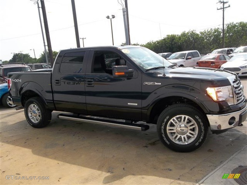 2013 F150 Lariat SuperCrew 4x4 - Tuxedo Black Metallic / Black photo #6