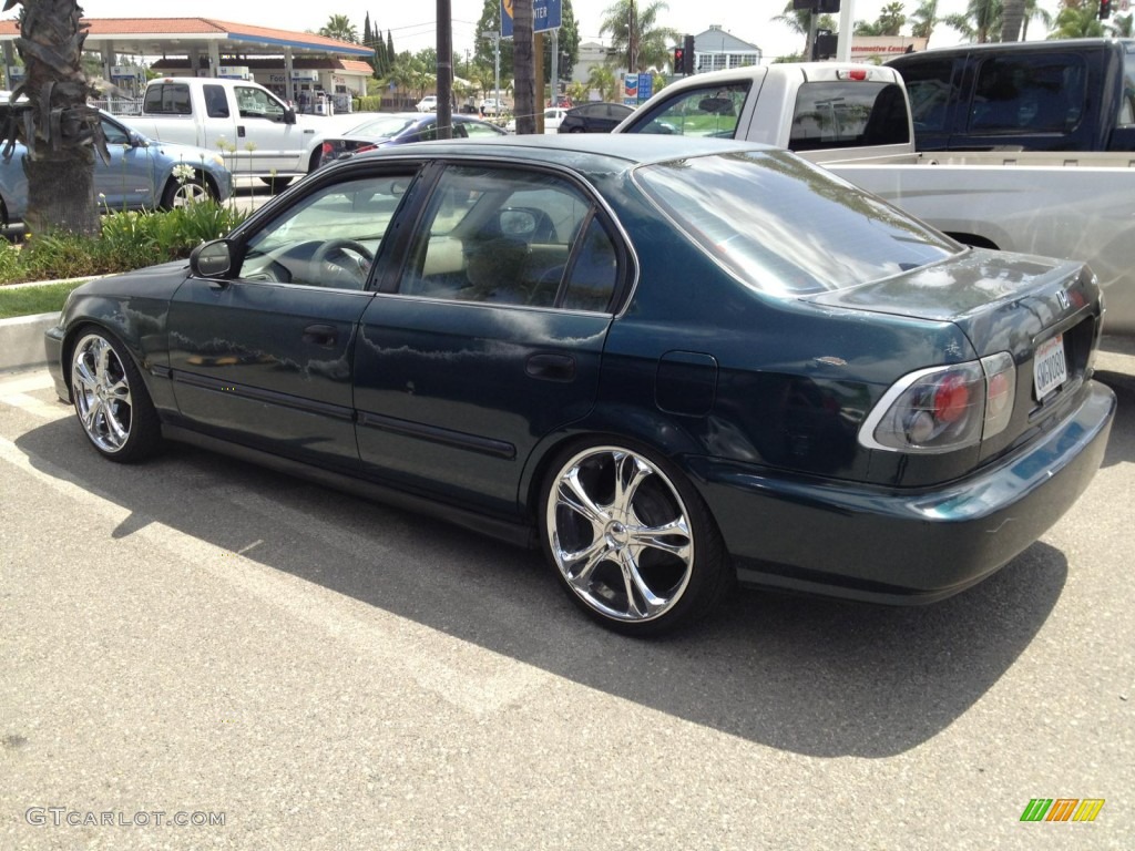 1998 Civic LX Sedan - Dark Green Pearl Metallic / Beige photo #5