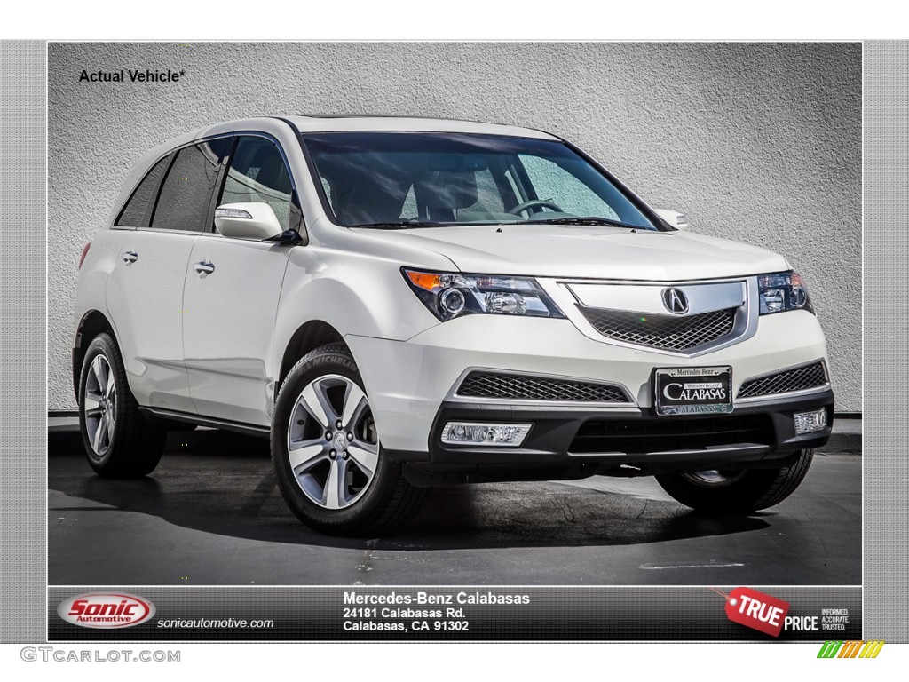 2011 MDX Technology - Aspen White Pearl / Taupe photo #1